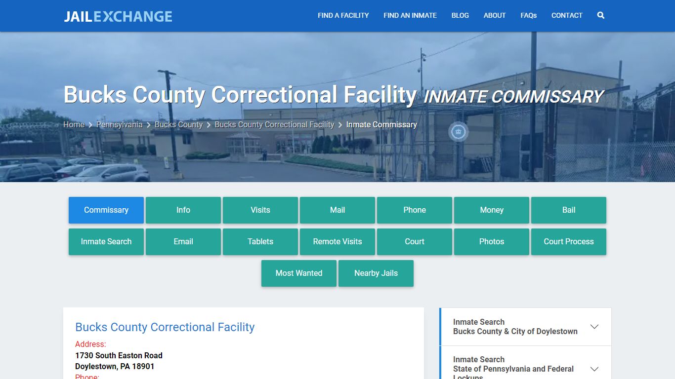 Bucks County Correctional Facility Inmate Commissary - Jail Exchange